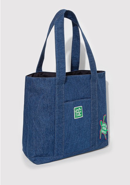 İndigo Turtles Denim Omuz Çantası 1913561-82050 fırsatları