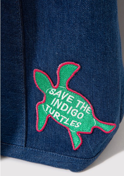 İndigo Turtles Denim Omuz Çantası 1913561-82050 indirimleri