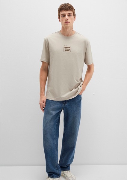Baskılı Bej Tişört 0612837-70039 fiyatları