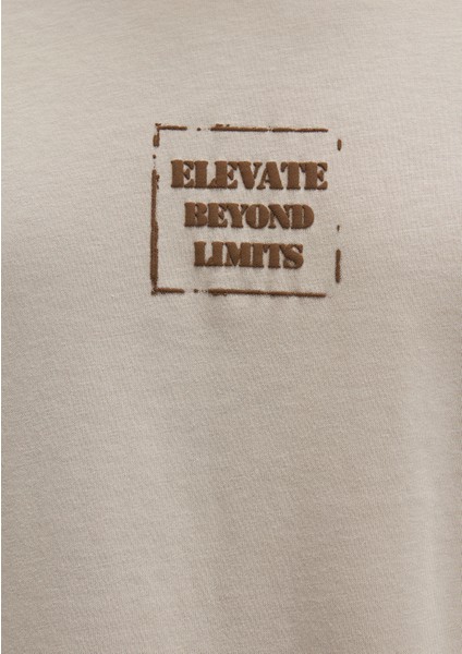 Baskılı Bej Tişört 0612837-70039