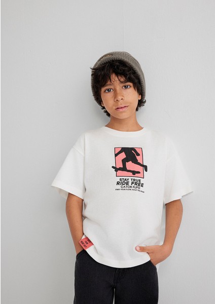 Baskılı Ekru Tişört 6610367-70057 fiyatları