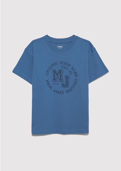 Mj Logo Baskılı Mavi Tişört 6610395-83767 fiyatları