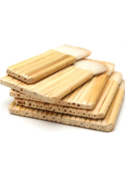 4 Adet/takım Bambu Saplı Boya Fırçası - Kahverengi (Yurt Dışından) indirimleri