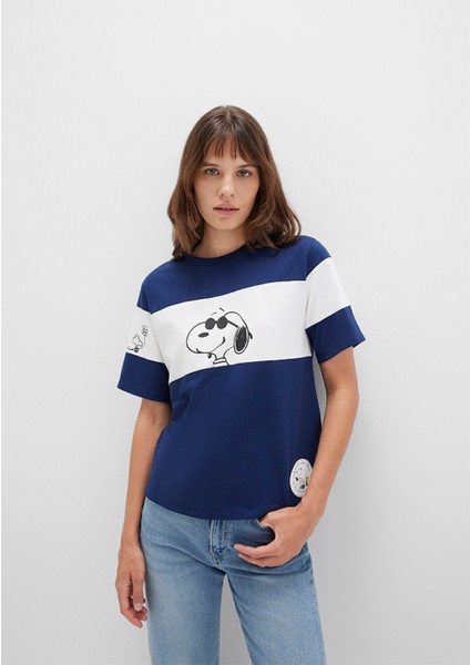 Snoopy Baskılı Lacivert Tişört 1613671-70491 modelleri