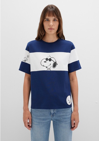 Snoopy Baskılı Lacivert Tişört 1613671-70491 indirimleri