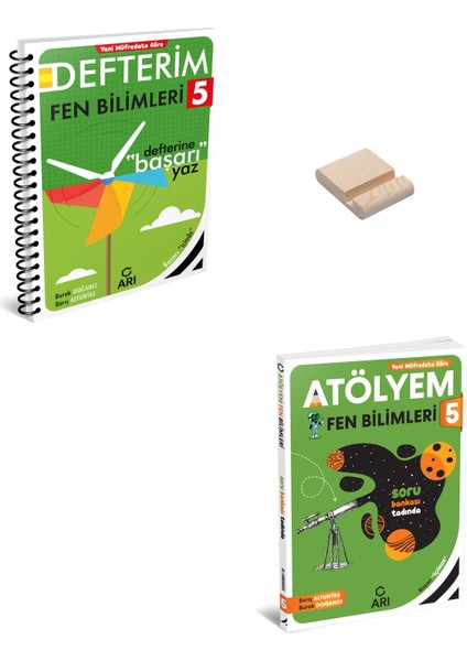 5. Sınıf Fen Bilimleri Defterim ve Atölyem + Telefon Standı