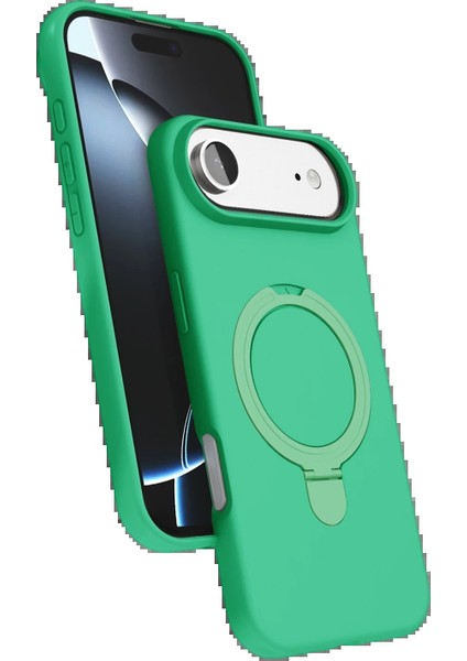 Apple iPhone 17 Air Regal Magsafe Standlı Kapak - YEŞIL-(5796) - BKS1082-4271