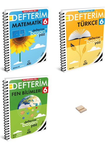 6. Sınıf Matematik Fen ve Türkçe Defterim 3'lü Set + Telefon Standı
