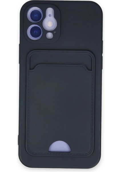 iPhone 12 Kılıf Kelvin Kartvizitli Silikon - LACIVERT-(5796) - BKS9584-4898