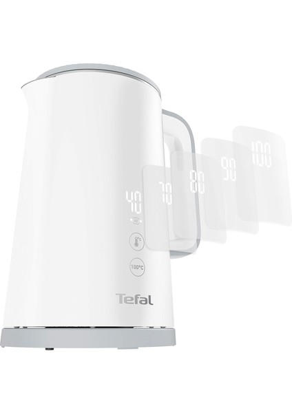 KO6931 Akıllı Dijital Su Isıtıcısı - 1.5l, 5 Isı Seviyesi, LED Ekran, 1800W, Sıcak Tutma, Güvenli Dokunuş, Beyaz