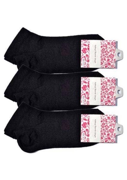 Siyah Kadın Bilek Çorap 3 Çift