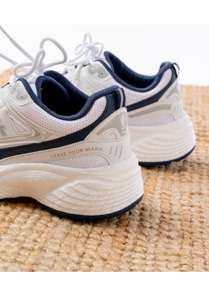 Beyaz Günlük Bağcıklı Lacivert Desenli Yazlık Spor Ayakkabı indirimleri