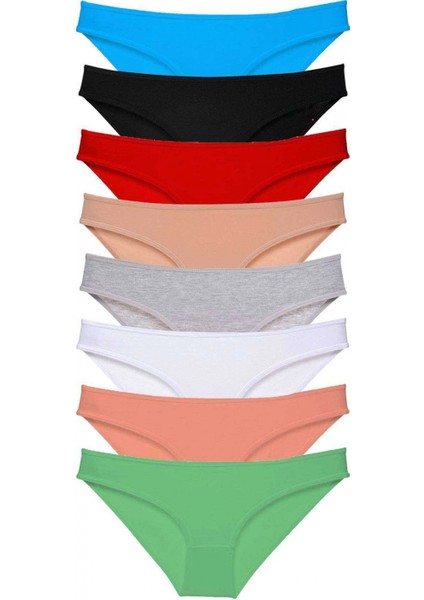 8 Adet Süper Eko Set Likralı Kadın Slip Külot Set 1