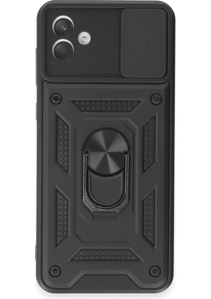 Samsung Galaxy A04E Kılıf Pars Lens Yüzüklü Silikon - SIYAH-(5796) - MCT7338-2908
