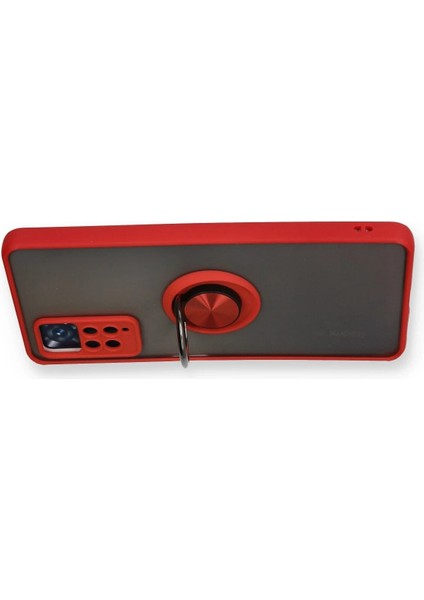 Xiaomi Redmi Note 11 Pro Kılıf Montreal Yüzüklü Silikon Kapak - KIRMIZI-(579 - MCT4306-4528 modelleri