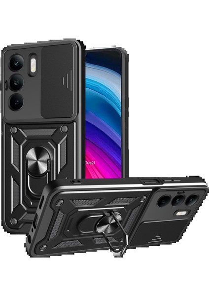Realme C75 4g Kılıf Pars Lens Yüzüklü Silikon - SIYAH-(5796) - MCT4038-2653