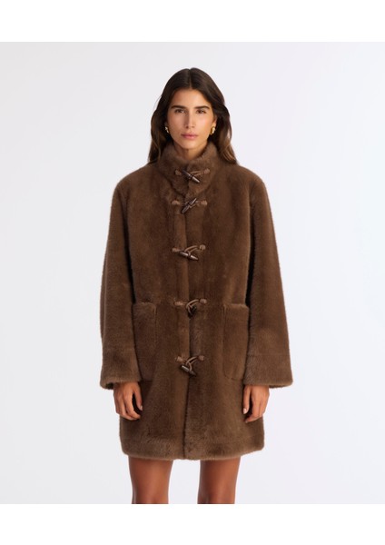 Regular Dik Yaka Uzun Kol Mont fiyatları