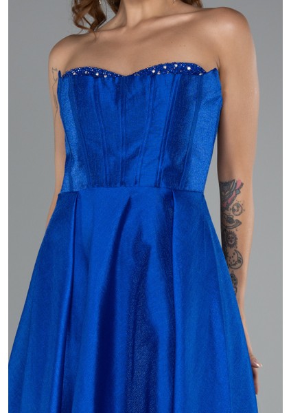 Straplez Balen Korse Midi Gece Elbisesi ABK2405 modelleri