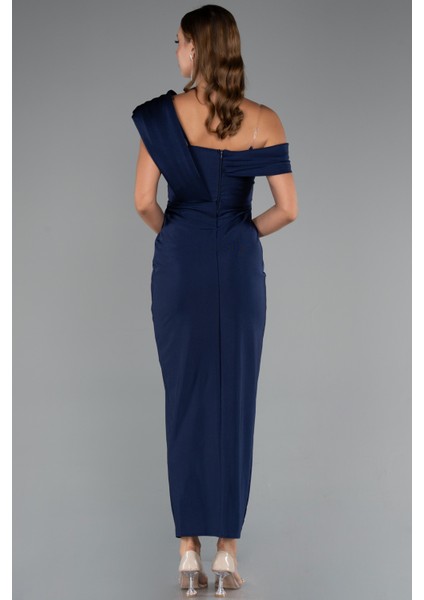 Tek Omuz Yırtmaçlı Midi Davet Elbisesi ABK2423 fiyatları