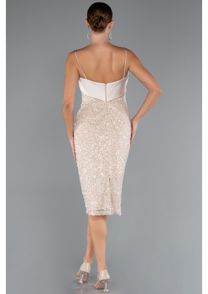 Askılı Midi Pul Payet Gece Elbisesi ABK2429 fiyatları