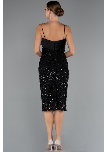 Askılı Midi Pul Payet Gece Elbisesi ABK2429 fiyatları