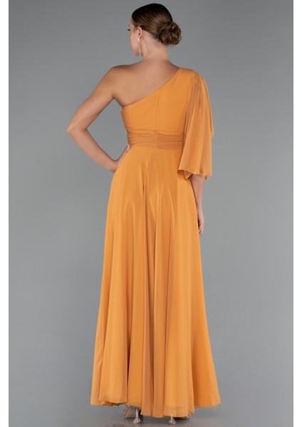 Tek Kol Yırtmaçlı Uzun Şifon Abiye ABU5259 fiyatları