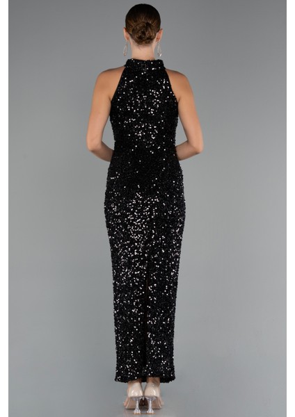 Halter Yaka Midi Pul Payet Abiye Elbise ABU5247 fiyatları