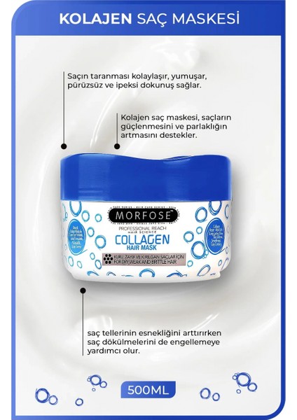 Kolajen Saç Maskesi 500 ml - Zayıf ve Kırılgan Saçlar Için - Mrfs fiyatları