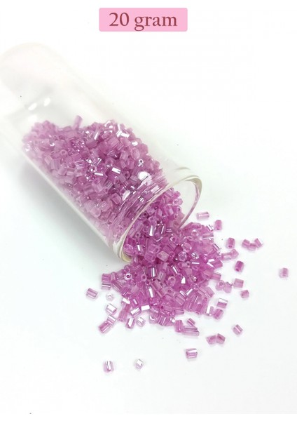 Kesme Cam Boncuk 2mm - 20 Gram - Şeffaf Eflatun -BNC311