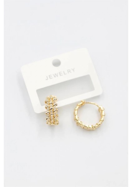 Taşlı Halka Küpe - Altın fiyatları