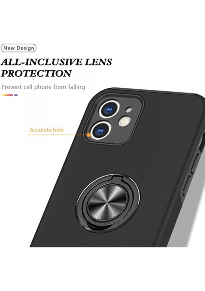 iPhone 12 Kılıf Elit Yüzüklü Kapak - SIYAH-(5796) - BKS6652-3485 fırsatları