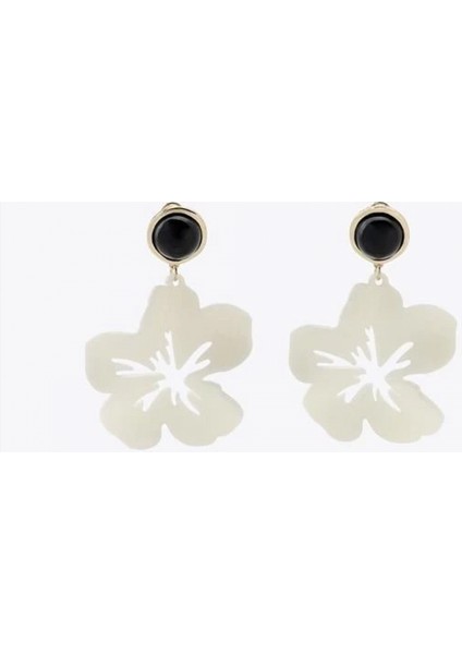 Çiçek Küpe - Krem