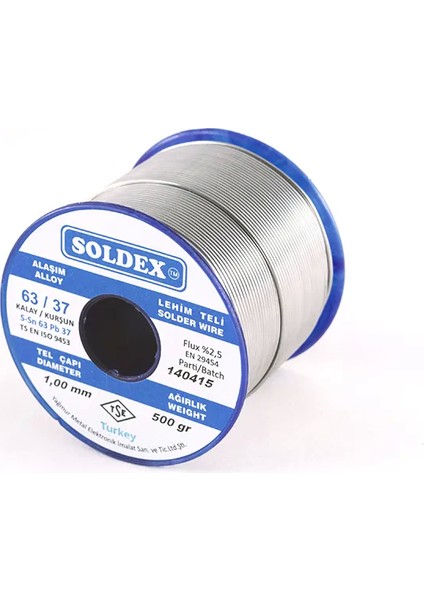 63-37 Lehim Teli 200 gr 1 Mm, Sn:63 - Pb:37