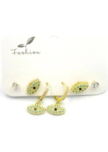 Çoklu Göz Küpe - Altın