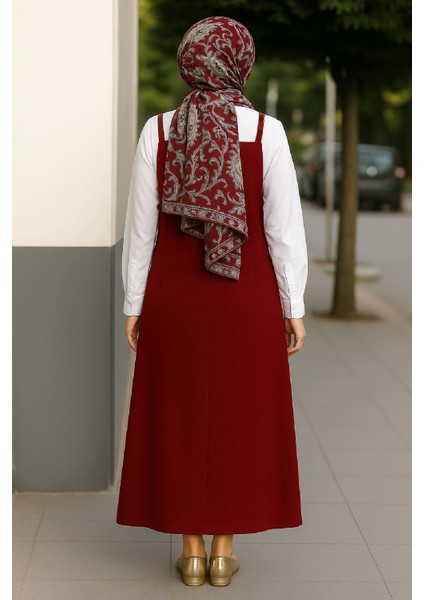 - Kadın Bordo Basic Ayarlanabilir Askılı Jile Elbise fiyatları