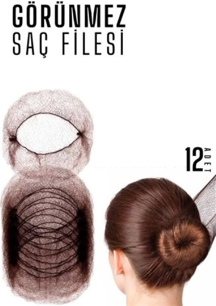 KAHVE Saç Filesi Görünmez 12 ADET