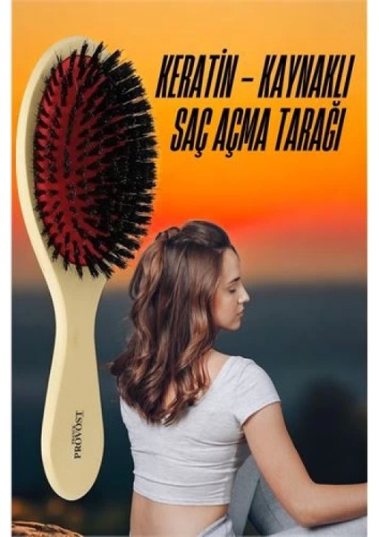 Keratin Mikro Kaynak Saç Açma Fırçası Sağlıklı Ahşap