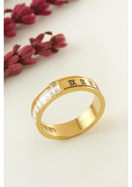 Baget Taşlı Lüks Çelik Yüzük fiyatları