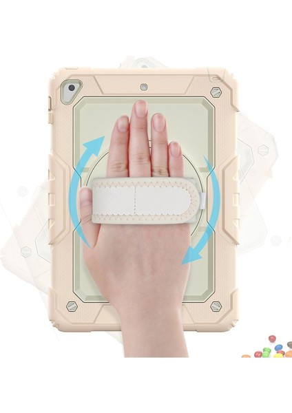 iPad 5 Air 9.7 Kılıf Strap New Tablet Kapak - PEMBE-(5796) - EMY7443-6300 modelleri