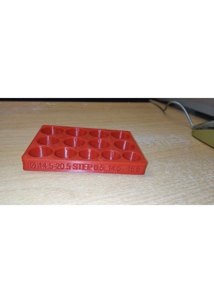 14,5 Ila 20,5 mm Arasında Delik Şablonu, 0,5 Mm'lik Bir Adım (Plastik Aparattır!!!) 3D