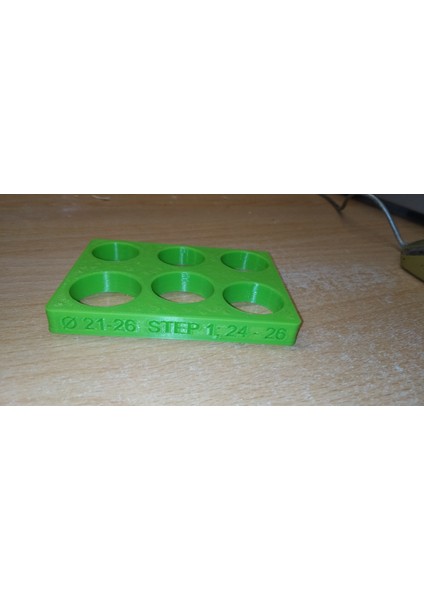 1 Mm'lik Bir Adım ile 21 Ila 26 mm Arasında Delik Şablonu (Plastik Aparattır!!!) 3D