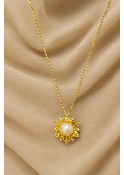 Güneş Detay Çelik Gold Kolye