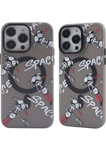 iPhone 13 Pro Kılıf Apollo Magneticsafe Desenli Kapak - Apollo Siyah - 3-(5796) - BKS9791-3105