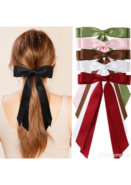 Bej Renk Çift Kuyruklu Fiyon Model Pens Toka - Kurdele Fiyonklu Klipsli Pens Saç Tokası fiyatları