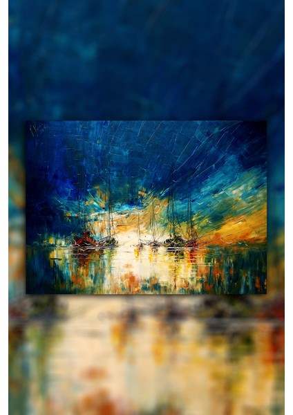 70 x 100 cm Yağlı Boya Görünümlü Deniz Savaşları Kanvas Tablo fiyatları