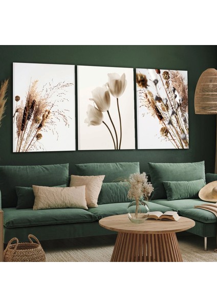 3'lü Kanvas Sazlık Modern Tablo indirimleri