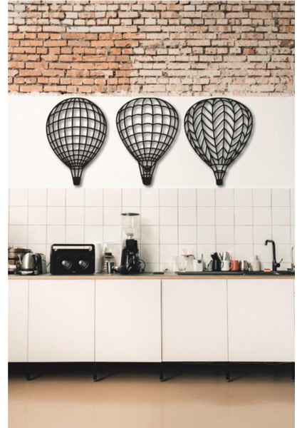 Avm Marketim Uçan Balon Duvar Süsü 3 Parça Uçan Balon Duvar Dekoru Dekoratif Süs