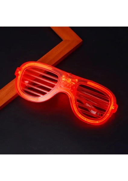 Kırmızı LED Işıklı Parti Gözlüğü - Neon Glow Şerit Gözlük 3 Modlu fırsatları
