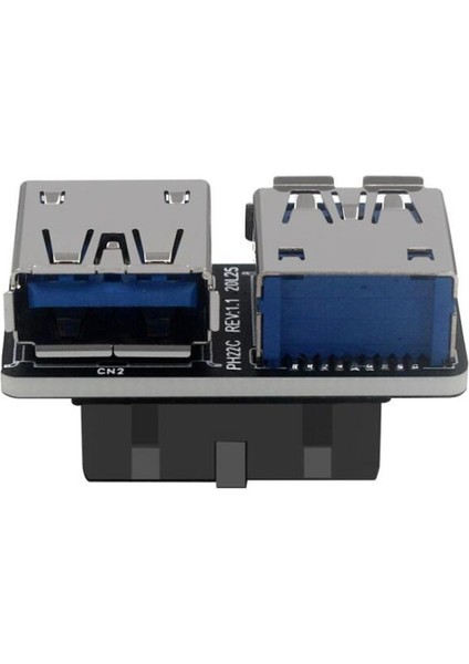 20PIN - Çift Usb3.0 Adaptör Connverter Masaüstü Anakart 19 PIN/20P Başlığı 2 Bağlantı Noktasından USB Bir Dişi Konektör, PH22C (Yurt Dışından) modelleri