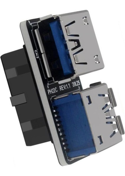 20PIN - Çift Usb3.0 Adaptör Connverter Masaüstü Anakart 19 PIN/20P Başlığı 2 Bağlantı Noktasından USB Bir Dişi Konektör, PH22C (Yurt Dışından) indirimleri